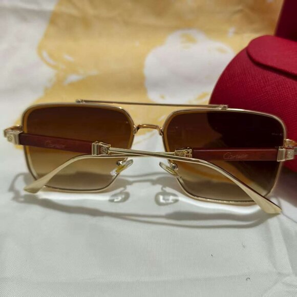 Cartier Square Gradient Brown Sunglasses - Picture 3 of 7